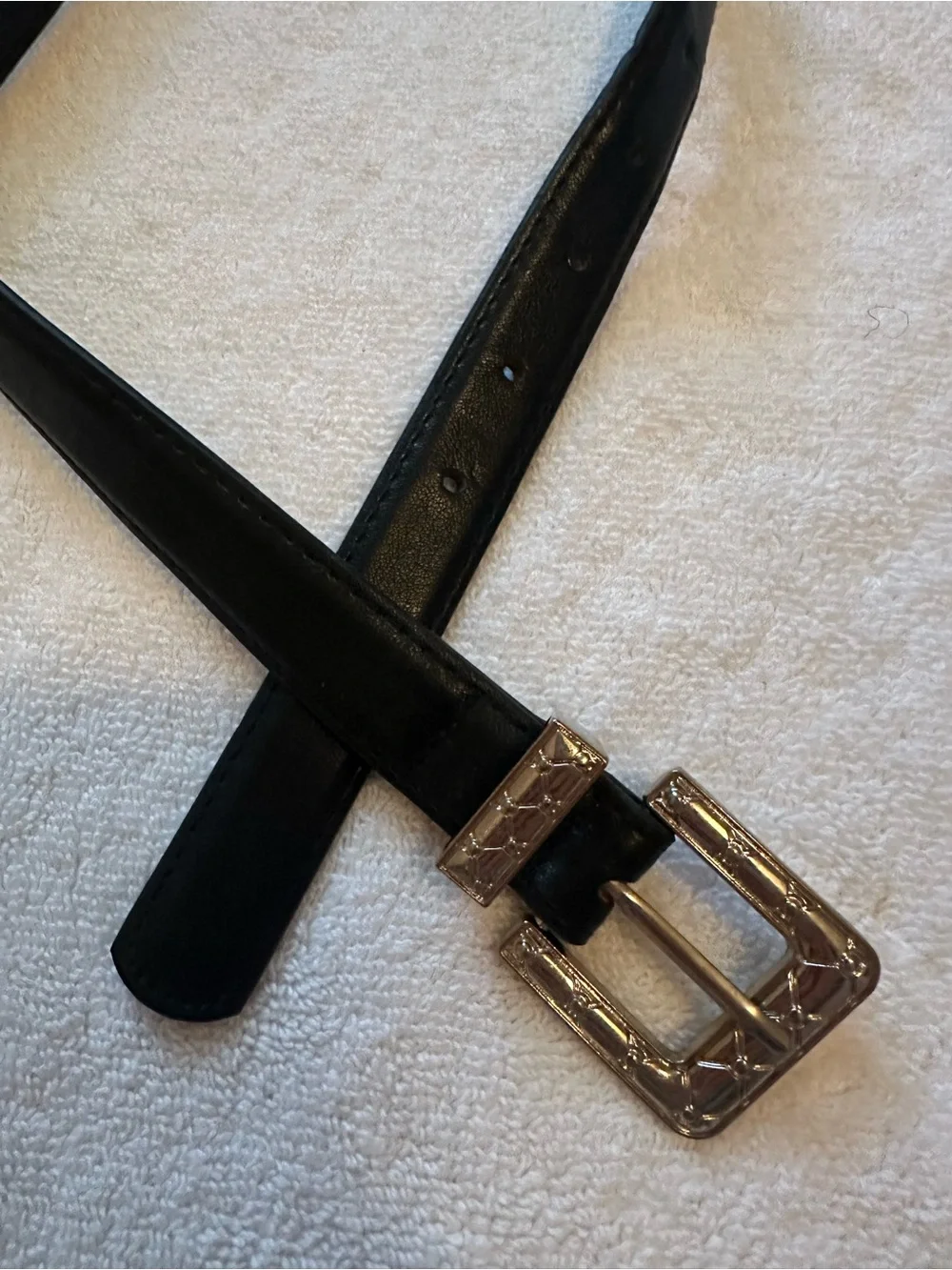 Black Belt with Intricate Engraved Buckle
